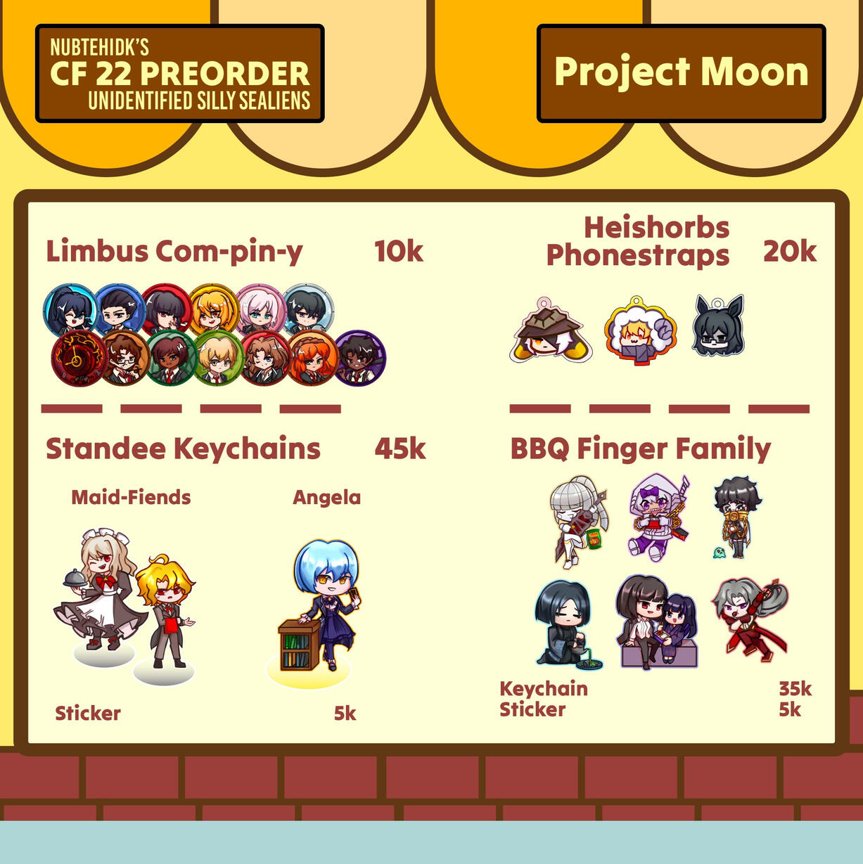 Project Moon Pins, Acrylic Goods, and Stickers