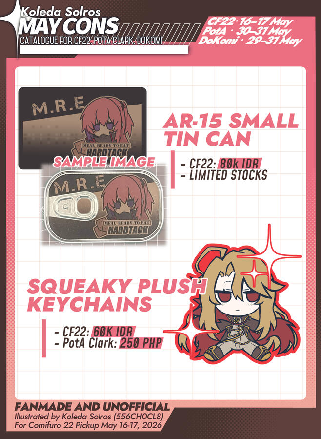 Girls' Frontline Tin Can &amp; Limbus Company Plush Charms